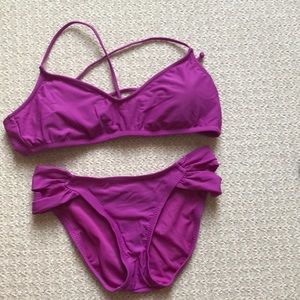 Purple two piece.